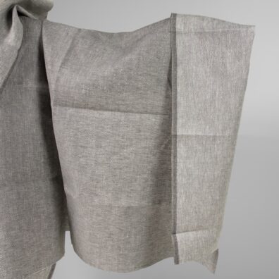 Linstoff gråbrun med fiskebeinsmønster