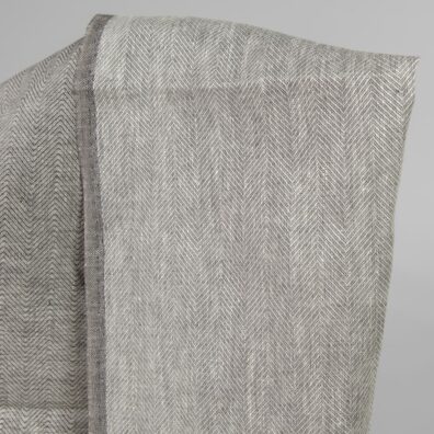 Tosidig linstoff gråbrun-hvitt med fiskebeinsmønster