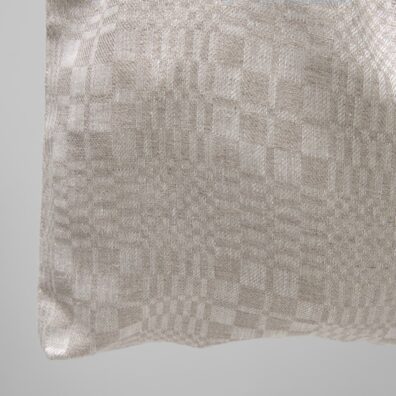 Lin veske grå med ruter, twill mønster