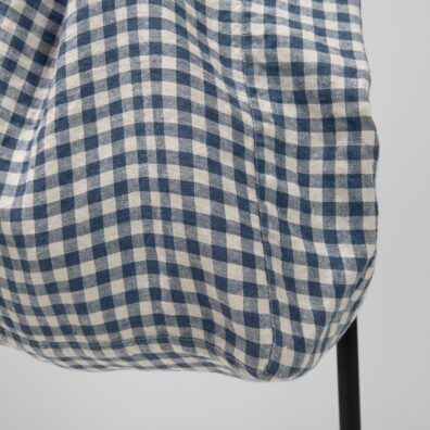 Lin veske blå-beige rutete av spesielt vasket, mykt, skånsomt stoff