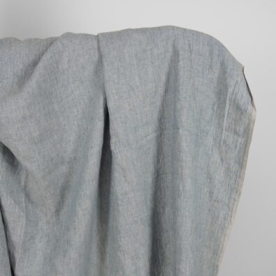 Linstoff gråblått melert vasket, mykt, skånsomt