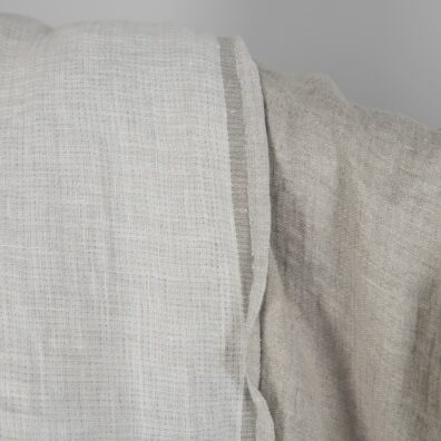 Linstoff tosidig melkehvit-naturlig vasket for sying klær, hjemmetekstiler
