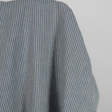 Linstoff med blå striper vasket, mykt, skånsomt