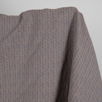 Lin-bomullsstoff grå-brunt mønstret vasket, mykt, skånsomt