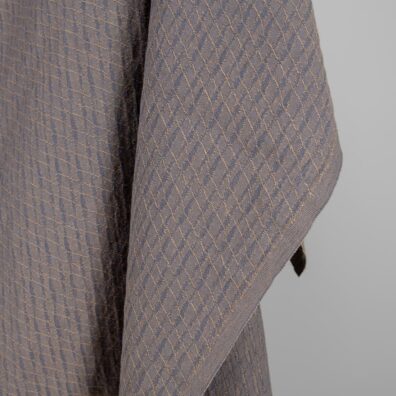 Lin-bomullsstoff grå-brunt mønstret vasket 150cm bredt