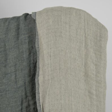 Linstoff gråblått tosidig vasket