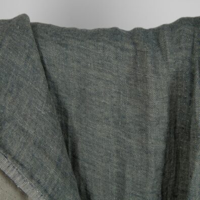 Linstoff gråblått tosidig vasket passer til å sy klær og hjemmetekstiler