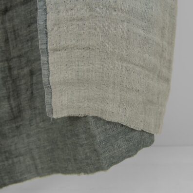 Linstoff gråblått tosidig vasket 165cm bredt