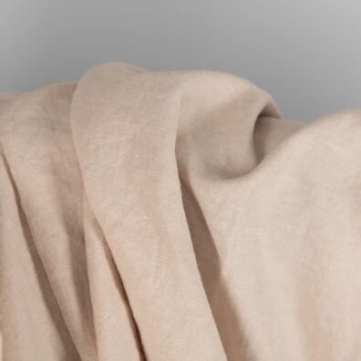 Halvlinstoff brunaktig vasket, mykt, skånsomt