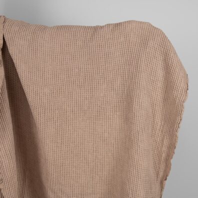 ”Vaffel” halvlinstoff lysebrunt vasket