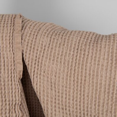 Lin-bomullstoff ”vaffel” lysebrunt vasket