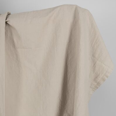 Lin-bomullsstoff brungrått vasket for sying klær, hjemmetekstiler