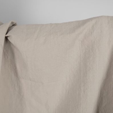 Lin-bomullsstoff brungrått vasket, mykt, skånsomt