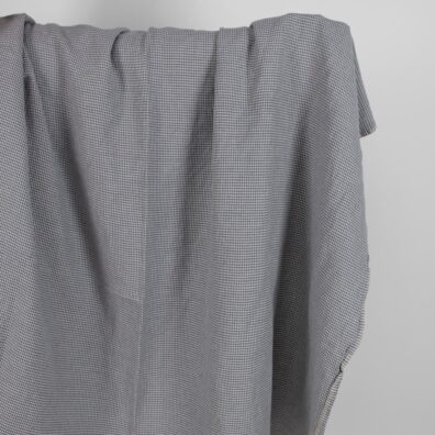 Lin-bomullsstoff grå i houndstooth mønster vasket