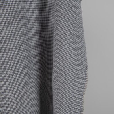 Lin-bomullsstoff grå i houndstooth mønster vasket, mykt, skånsomt