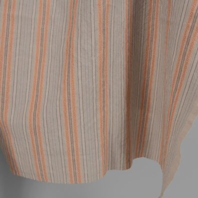 Lin-bomullsstoff med brune mønstrede striper vasket, mykt, skånsomt