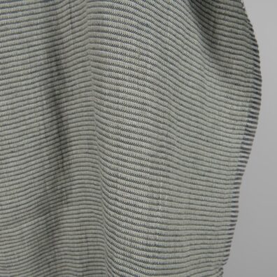 Grønngrått mønstret linstoff vasket 145cm bredt