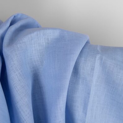 Himmelblått linstoff til klær, hjemmetekstiler