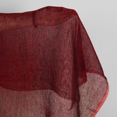 Linstoff svart-rød melert gjennomsiktig 150cm bredt