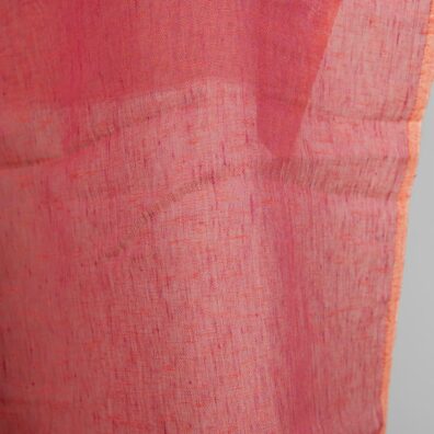 Linstoff rødt melert gjennomsiktig 150cm bredt