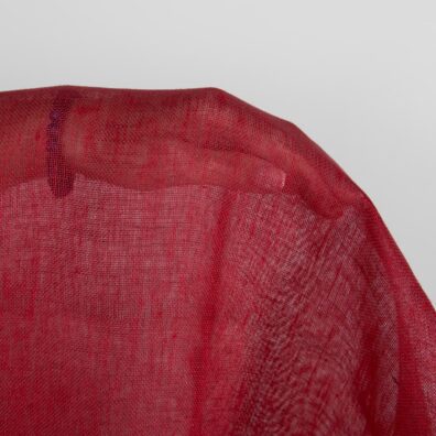 Gjennomsiktig linstoff mørkerødt løstvevd, lett