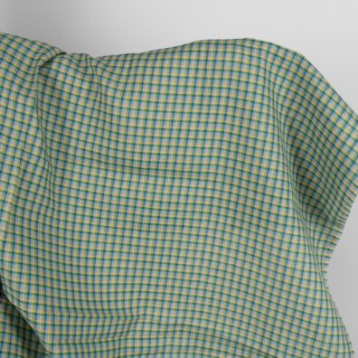 Linstoff blå-grønn rutete