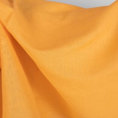 Lin-bomull stoff intens gul for klær og hjemmetekstiler