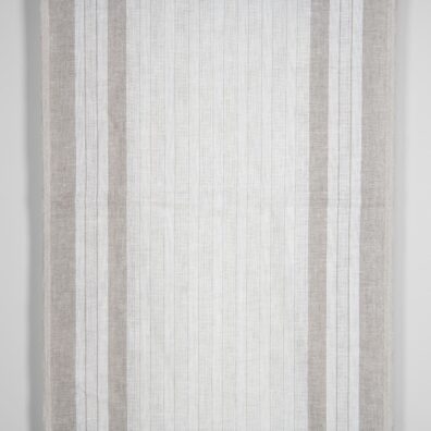 Melkehvit håndkle linstoff med gjennomsiktige striper