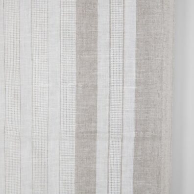 Melkehvit håndkle linstoff med gjennomsiktige striper 50cm bredt