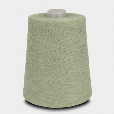 Bomullsgarn lys grågrønn for strikking, hekling, veving