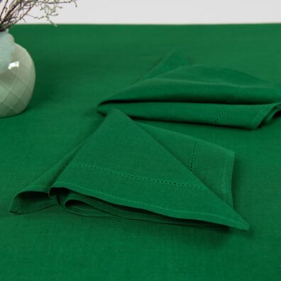Lin-bomull serviett grønn