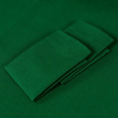 Lin-bomull serviett grønn med hullmønster, elegant