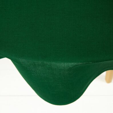 Rund (oval) intens grønn lin-bomull duk med hullmønster