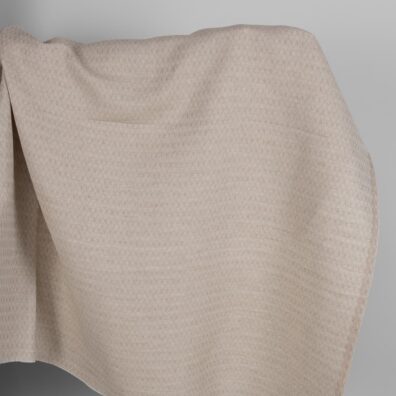 Halvlin stoff brun-hvit med fiskebeinsmønster