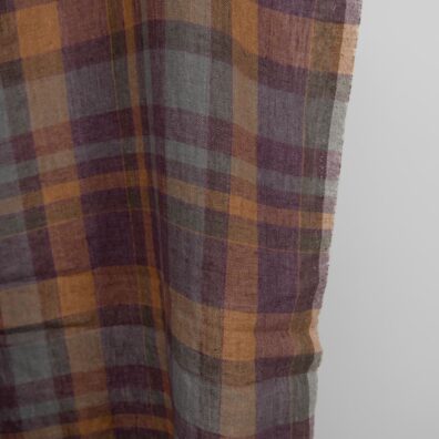 Linstoff flerfarget rutete vasket til klær, hjemmetekstiler