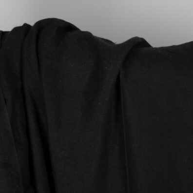 Linstoff svart farge vasket, mykt, skånsomt