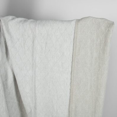 Dobbeltsidig linstoff i naturfarge og hvit farge vasket