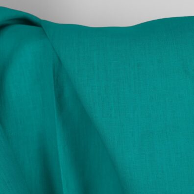 Turkisgrønt linstoff til klær, hjemmetekstiler
