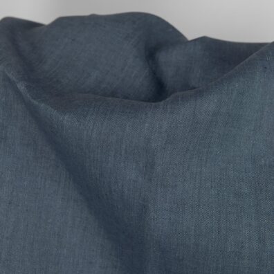 Blåmelert linstoff til klær, hjemmetekstiler