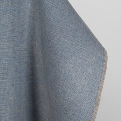 Linstoff brunaktig-blåmelert for sying klær, hjemmetekstiler