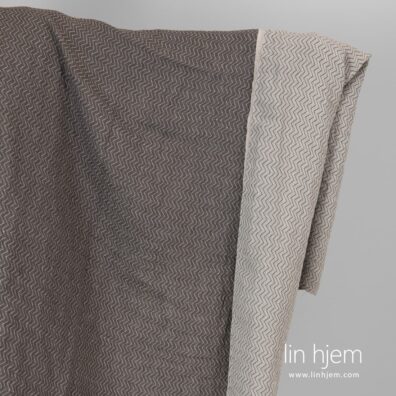 Linstoff grått mønstret tosidig vasket