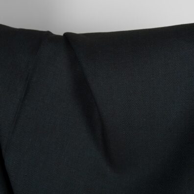 Lin-ull stoff blåsvart i fiskebeinsmønster for sying klær, hjemmetekstiler