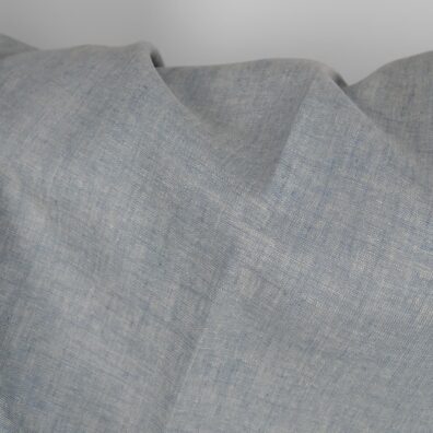 Linstoff gråblått melert for klær og hjemmetekstiler