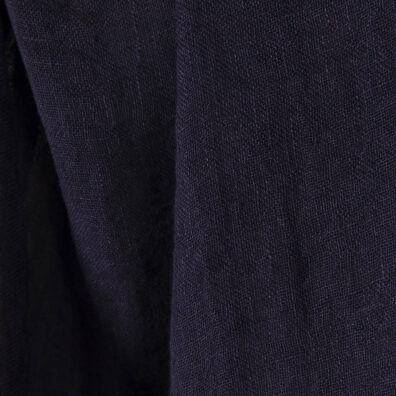 Linstoff mørkeblått gjennomsiktig vasket