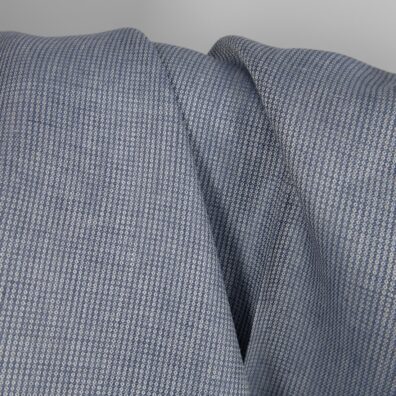 Linstoff mønstret, vevd denimblått og lysegrått garn