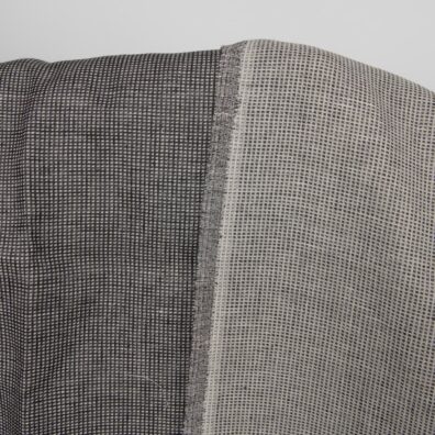 Linstoff svart-beige rutete tosidig