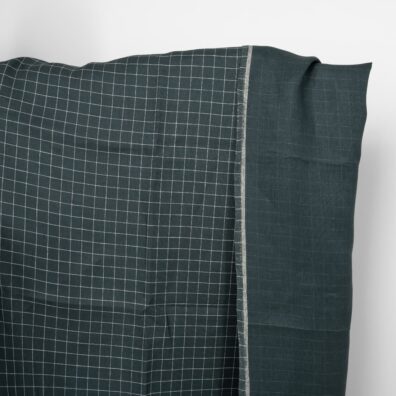 Linstoff mørkeblått rutete tosidig