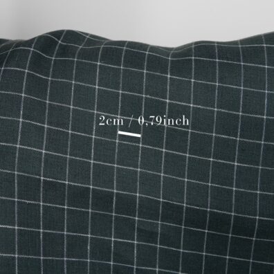 Linstoff mørkeblått rutete tosidig for sying klær, hjemmetekstiler