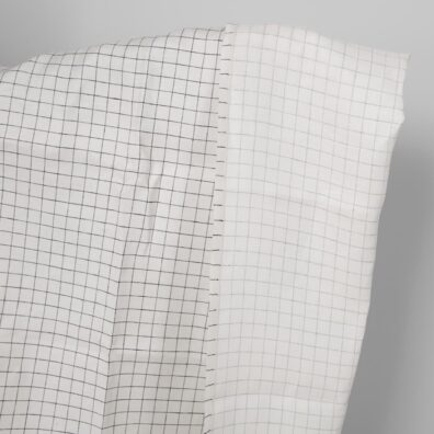 Linstoff melkehvitt rutete tosidig