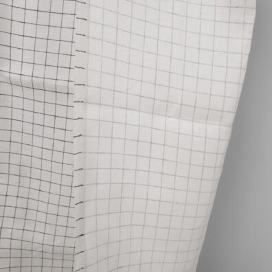 Linstoff melkehvitt rutete tosidig 150cm bredt